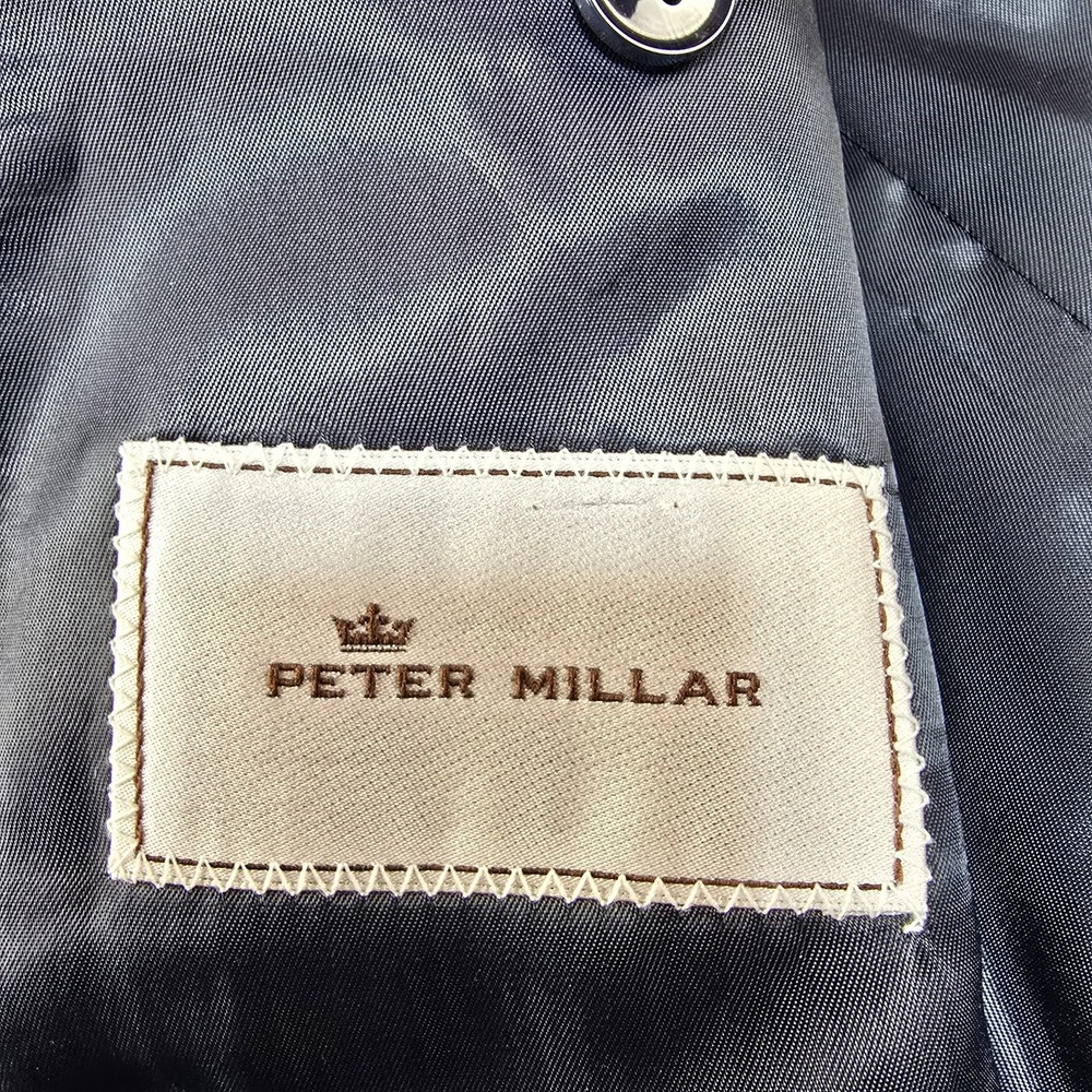 Peter Millar Blazer Jacket Sports Coat Mens‎ 48 Navy Blue 100% Wool Flaw Stain - Picture 12 of 15